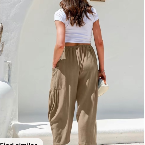 Wide leg loose fit draw string pants size small - Picture 2 of 6